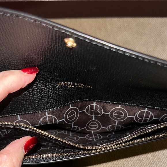 Henri Bendel Black Clutch with Gold Accent - Picture 6 of 8